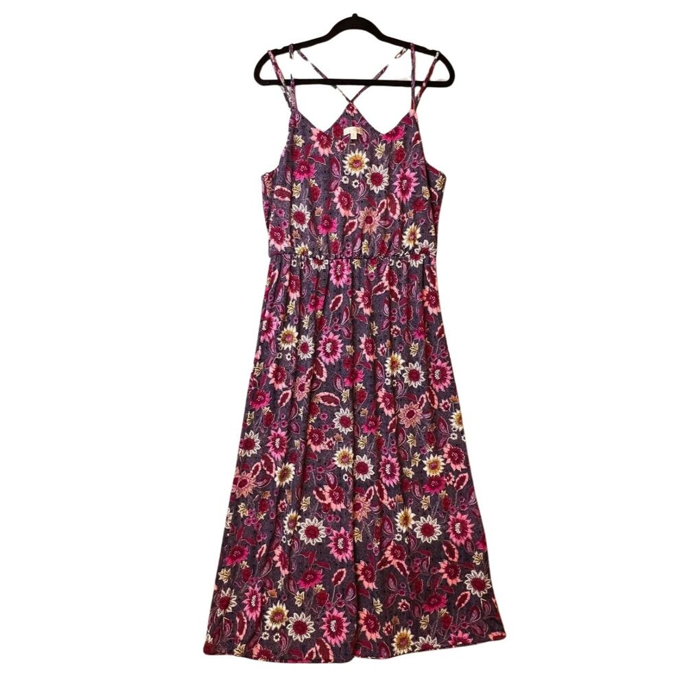 NWOT Women's Nine Britton Floral Dress Burgundy Pink Black